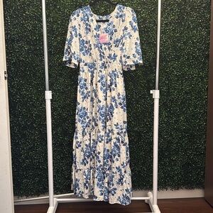 Chicwish Blue Floral Dress Size L